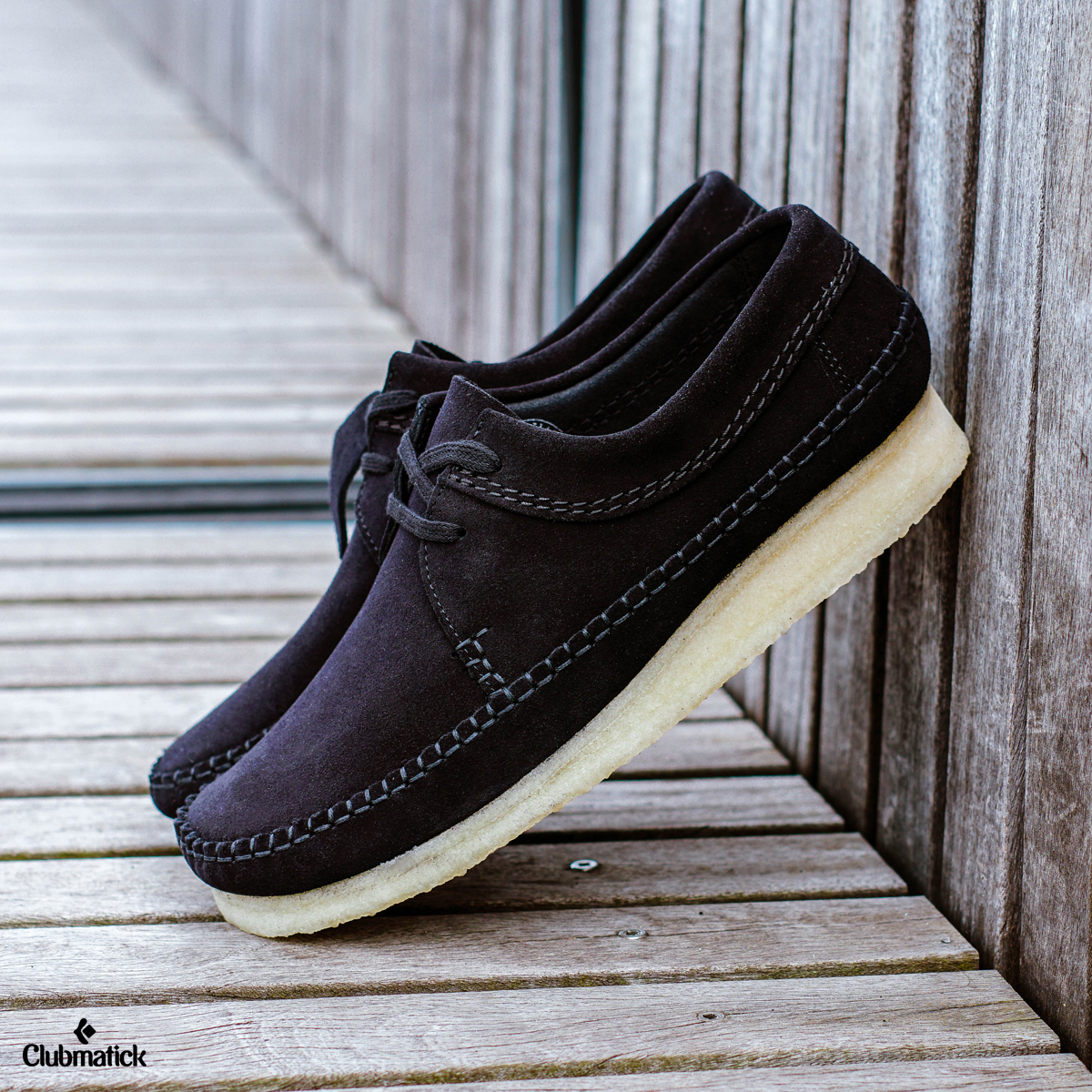 clarks weaver black suede